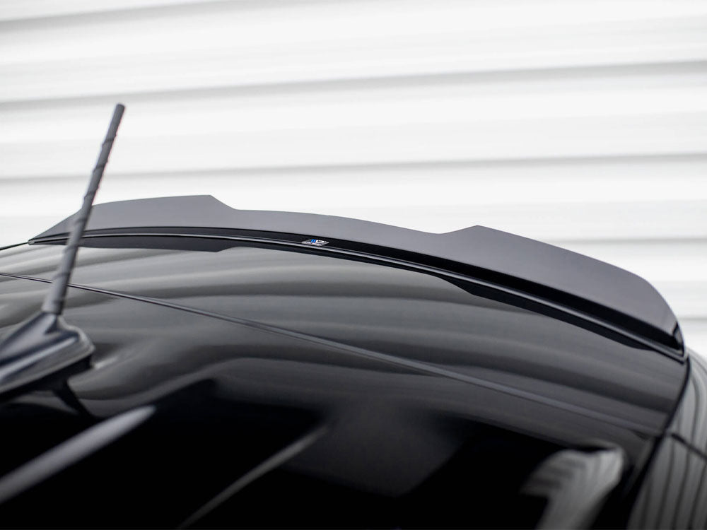 Maxton Design Spoiler CAP for Seat Arona FR Mk1, a sleek body and styling accessory, shown on a car with a close-up view.
