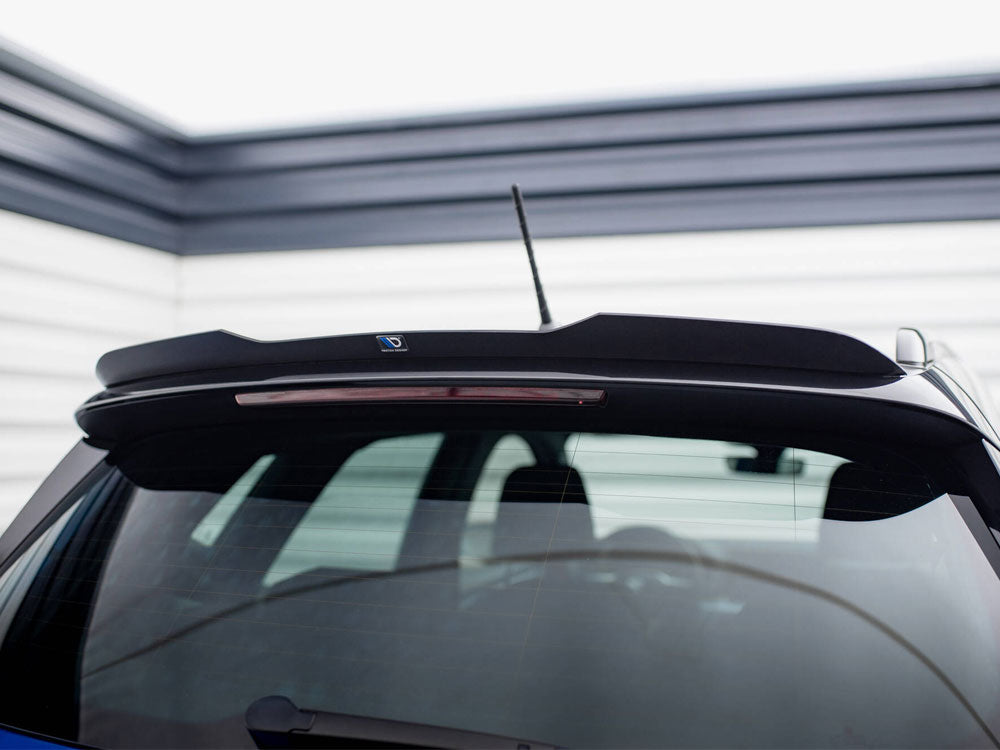 Maxton Design Spoiler CAP for Seat Arona FR Mk1, black body and styling accessory, enhances sporty look of vehicle.