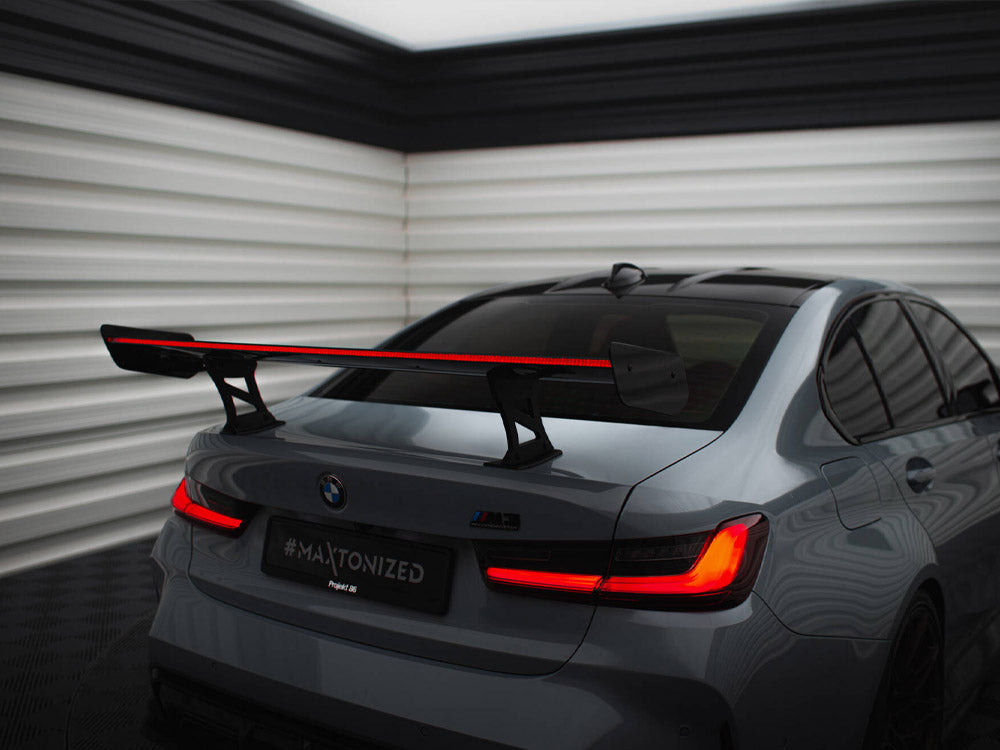 Maxton Design Carbon Spoiler With Internal Brackets Uprights + LED BMW M3 G80 - Wayside Performance 