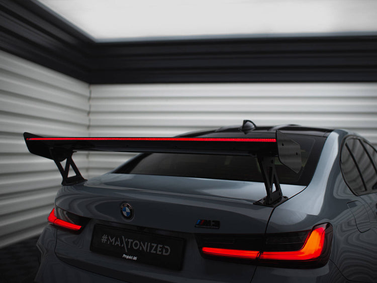 Maxton Design Carbon Spoiler With External Brackets Uprights + LED BMW M3 G80 - Wayside Performance 