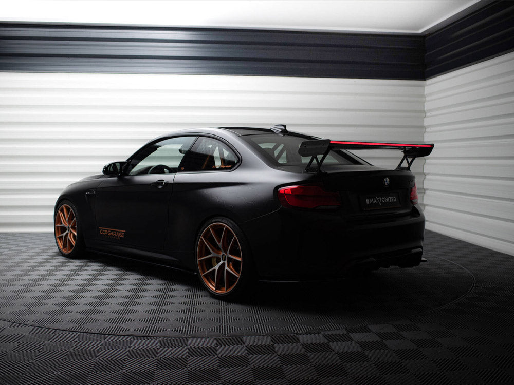 Carbon Spoiler With External Brackets Uprights + LED BMW M2 F87 - Wayside Performance 