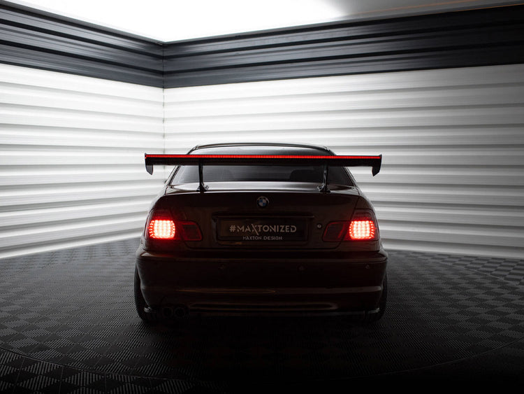 Carbon Spoiler With Internal Brackets Uprights + LED BMW 3 Coupe E46 - Wayside Performance 