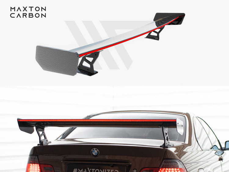 Carbon Spoiler With External Brackets Uprights + LED BMW 3 Coupe E46 - Wayside Performance 