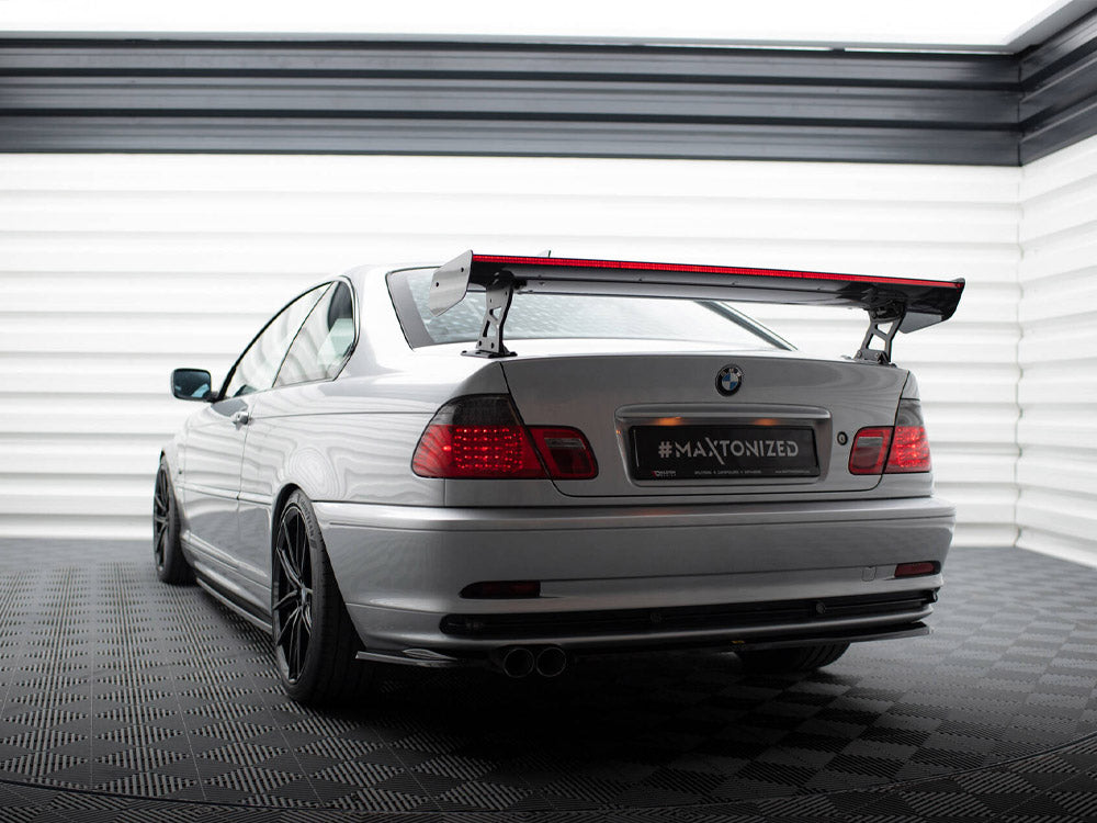 Carbon Spoiler With External Brackets Uprights + LED BMW 3 Coupe E46 - Wayside Performance 