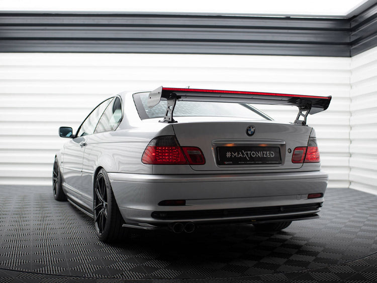 Carbon Spoiler With External Brackets Uprights + LED BMW 3 Coupe E46 - Wayside Performance 