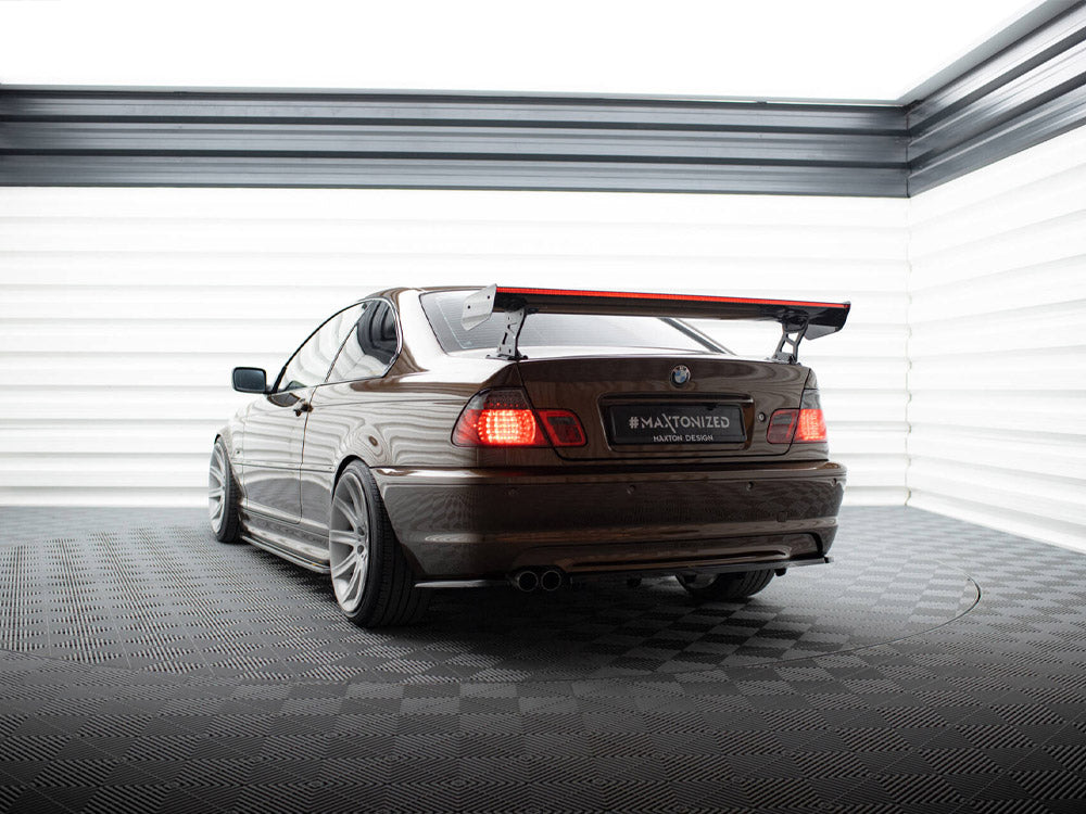 Carbon Spoiler With External Brackets Uprights + LED BMW 3 Coupe E46 - Wayside Performance 