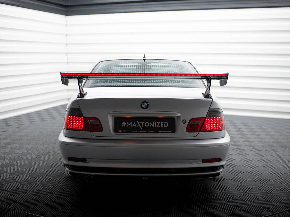 Carbon Spoiler With External Brackets Uprights + LED BMW 3 Coupe E46 - Wayside Performance 