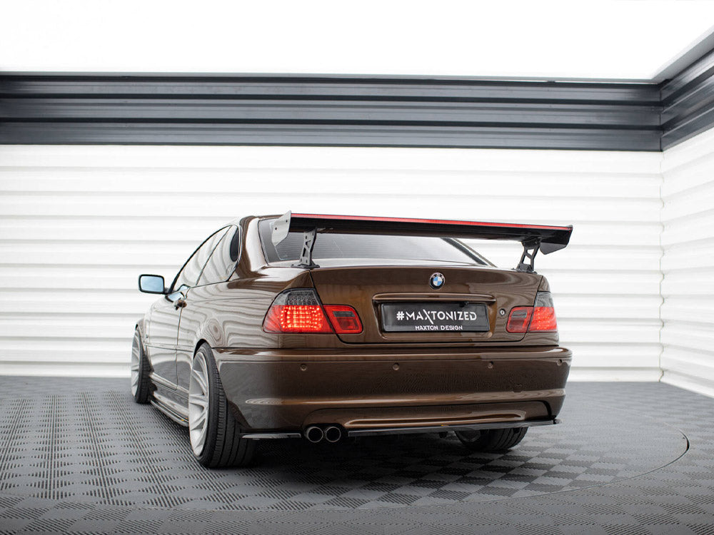 Carbon Spoiler With External Brackets Uprights + LED BMW 3 Coupe E46 - Wayside Performance 