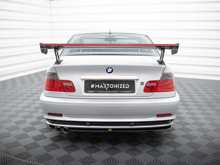 Carbon Spoiler With External Brackets Uprights + LED BMW 3 Coupe E46 - Wayside Performance 