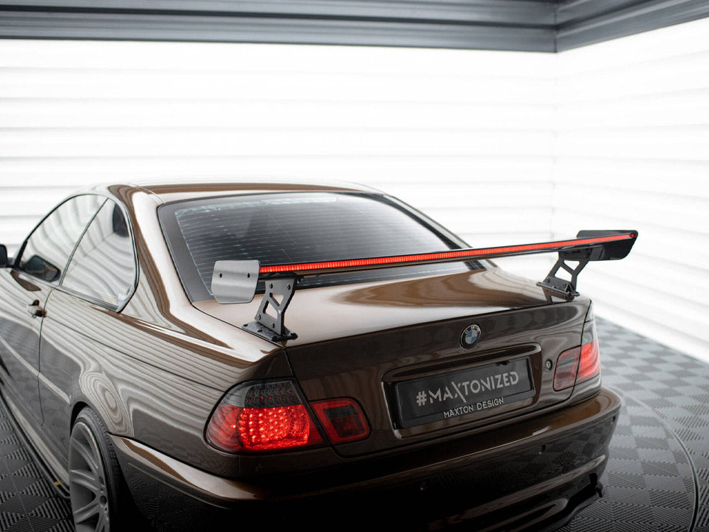 Carbon Spoiler With External Brackets Uprights + LED BMW 3 Coupe E46 - Wayside Performance 