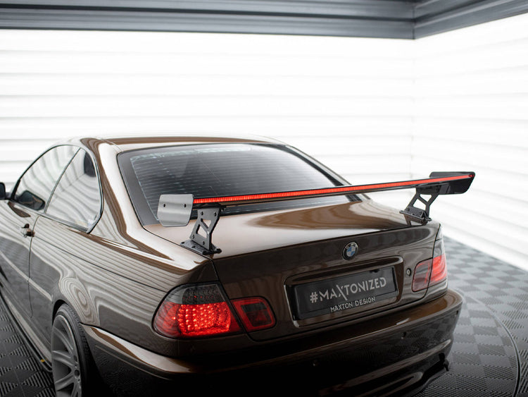 Carbon Spoiler With External Brackets Uprights + LED BMW 3 Coupe E46 - Wayside Performance 