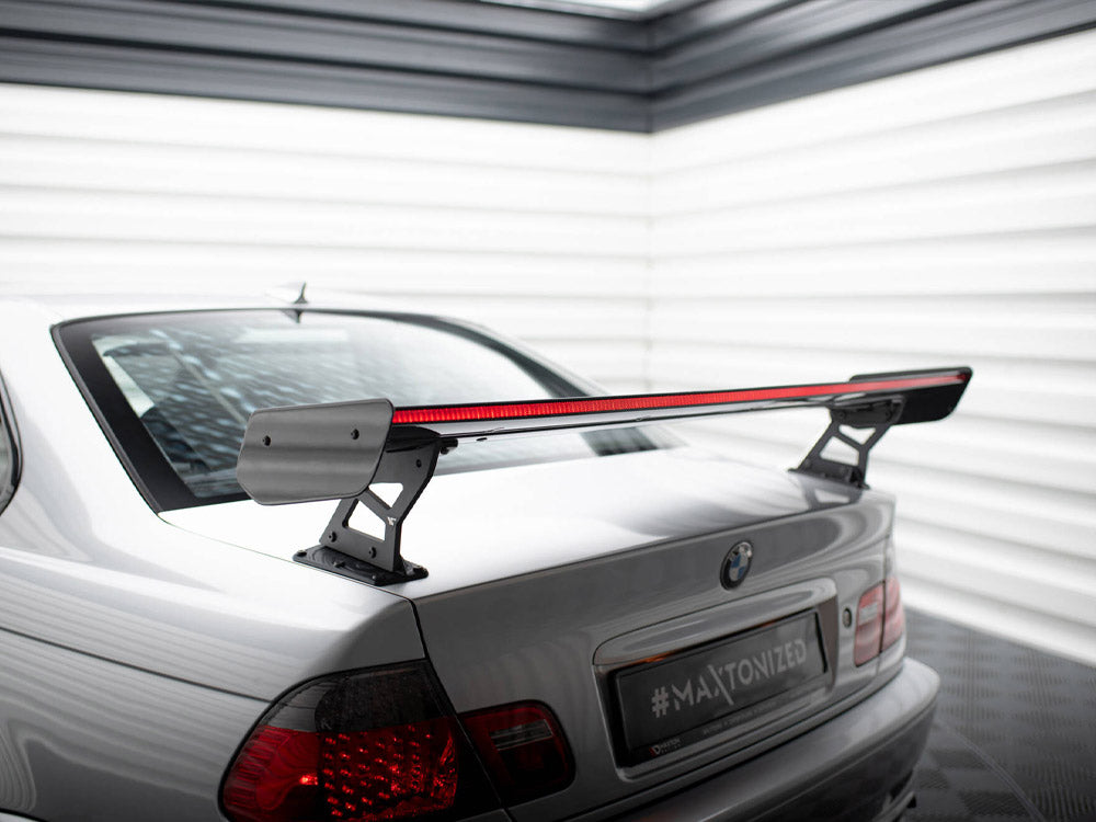 Carbon Spoiler With External Brackets Uprights + LED BMW 3 Coupe E46 - Wayside Performance 