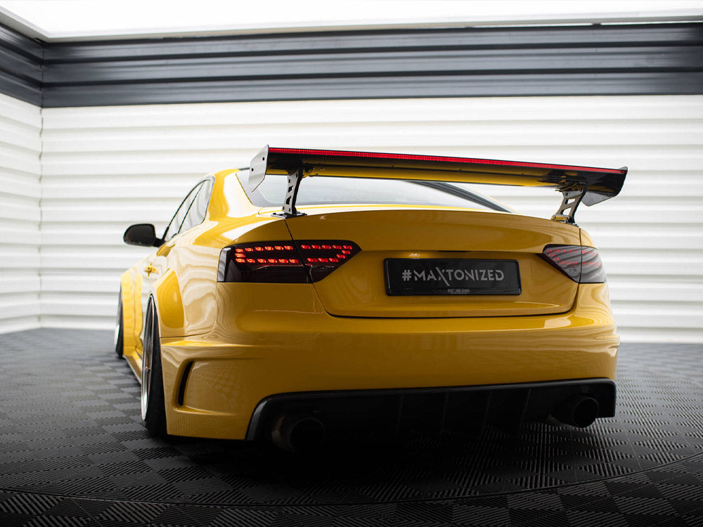 Carbon Spoiler With External Brackets Uprights + LED Audi A5 Coupe 8T - Wayside Performance 