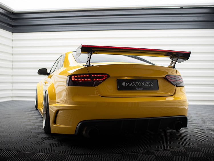 Carbon Spoiler With External Brackets Uprights + LED Audi A5 Coupe 8T - Wayside Performance 