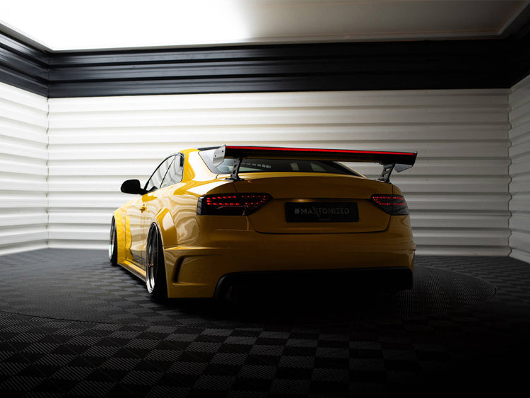Carbon Spoiler With External Brackets Uprights + LED Audi A5 Coupe 8T - Wayside Performance 