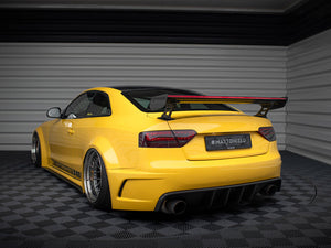 Carbon Spoiler With External Brackets Uprights + LED Audi A5 Coupe 8T - Wayside Performance 