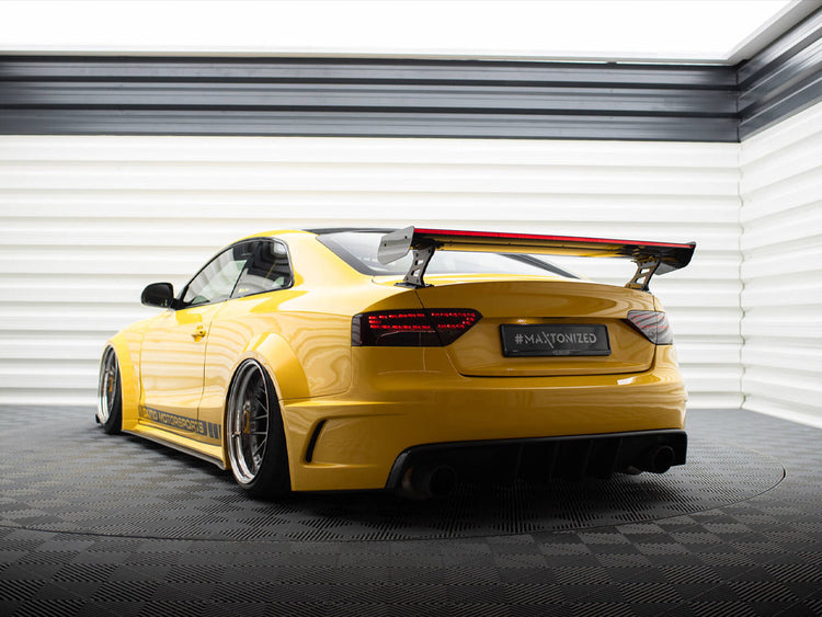 Carbon Spoiler With External Brackets Uprights + LED Audi A5 Coupe 8T - Wayside Performance 