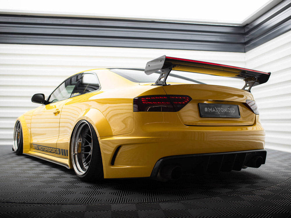 Carbon Spoiler With External Brackets Uprights + LED Audi A5 Coupe 8T - Wayside Performance 