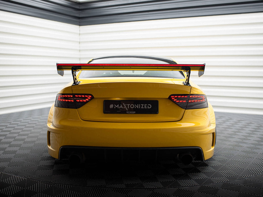 Carbon Spoiler With External Brackets Uprights + LED Audi A5 Coupe 8T - Wayside Performance 