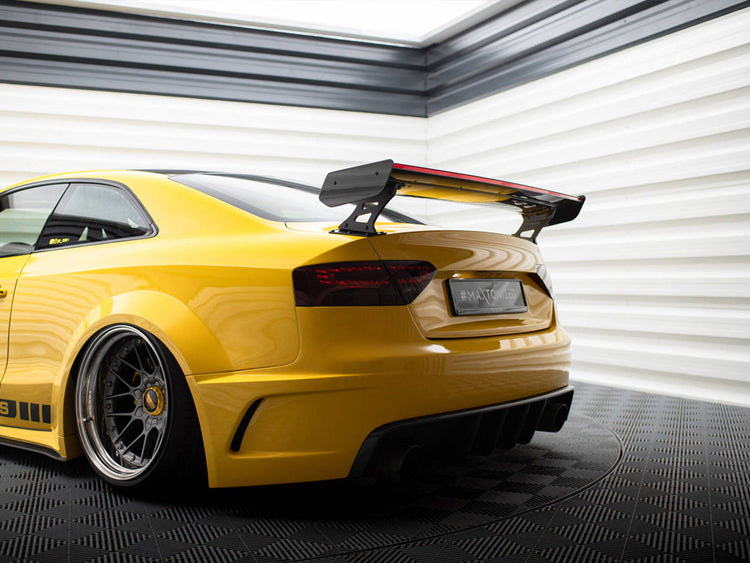 Carbon Spoiler With External Brackets Uprights + LED Audi A5 Coupe 8T - Wayside Performance 