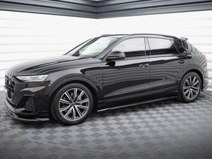 Maxton Design V.2 side skirts and diffusers for Audi SQ8 and Q8 S-Line Mk1, body styling accessories on a vehicle.