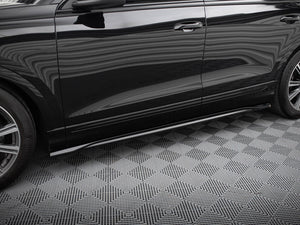 Maxton Design V.2 side skirts and diffusers for Audi SQ8 and Q8 S-Line Mk1, black body styling accessories, close-up view