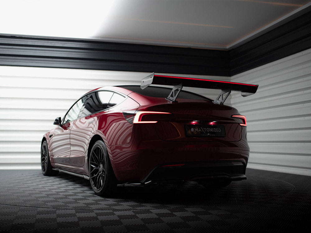 Carbon Spoiler + LED Tesla Model 3 - Wayside Performance 