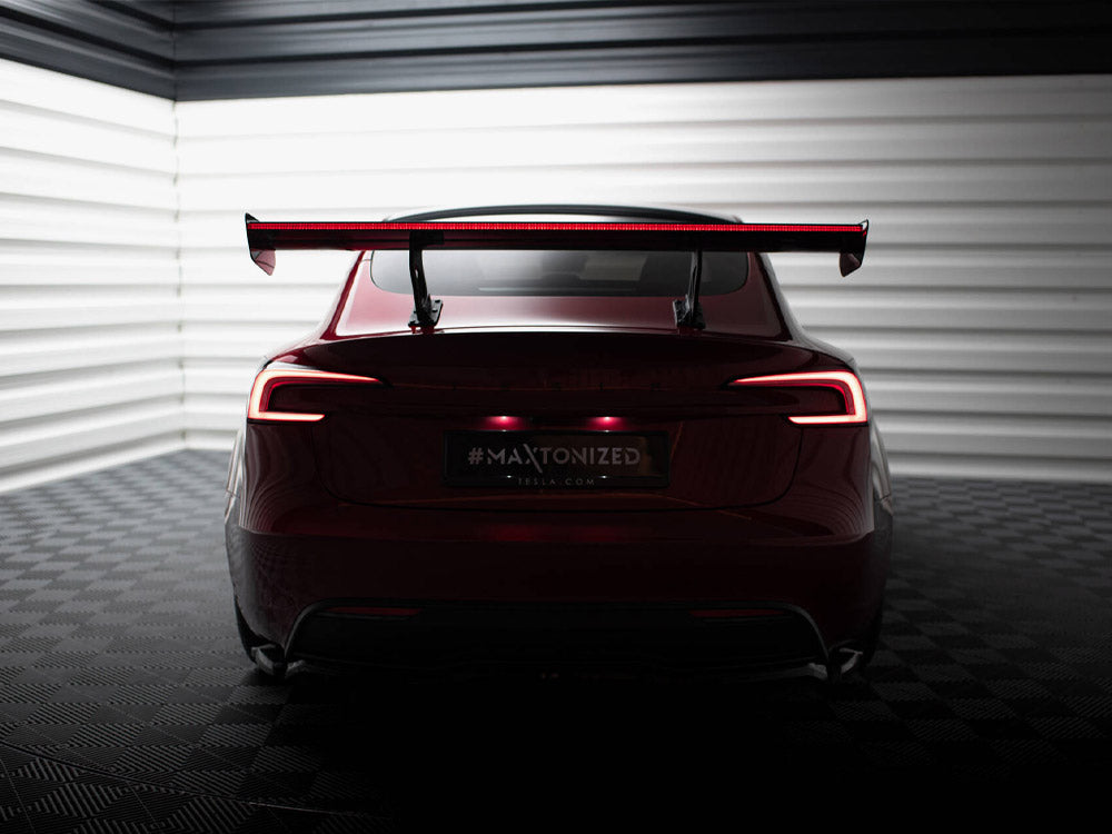 Carbon Spoiler + LED Tesla Model 3 - Wayside Performance 