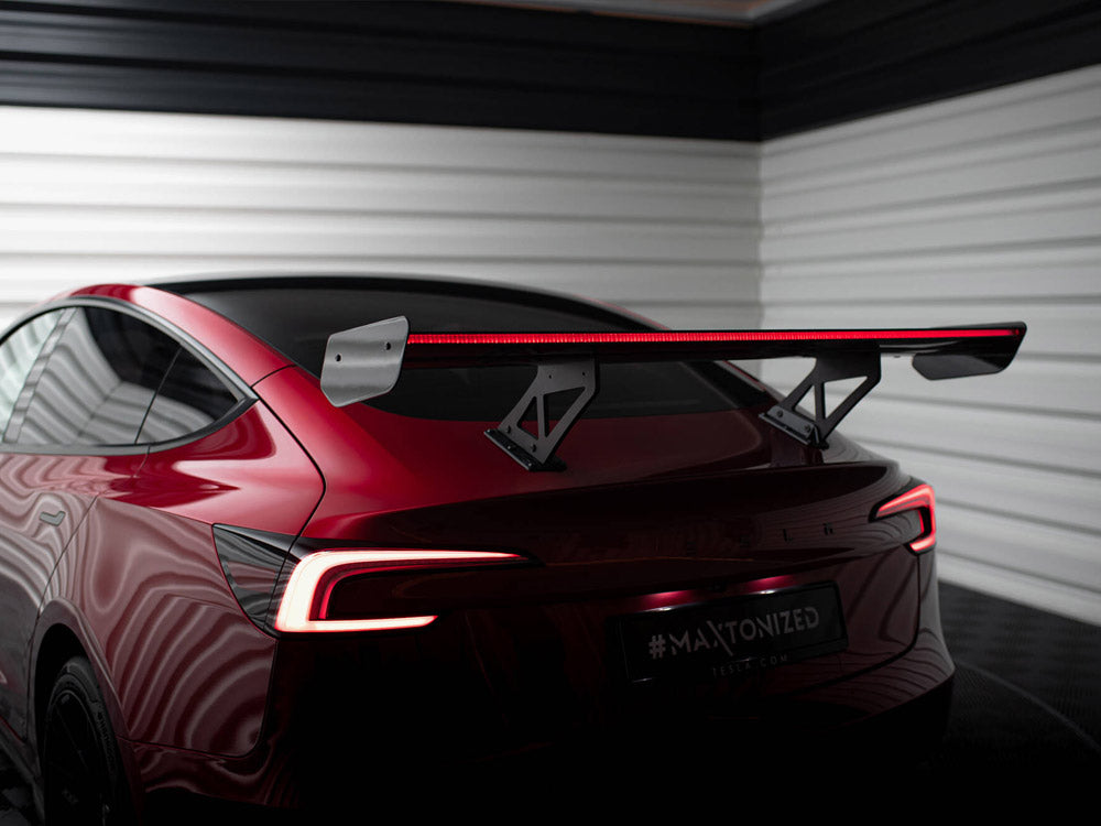Carbon Spoiler + LED Tesla Model 3 - Wayside Performance 
