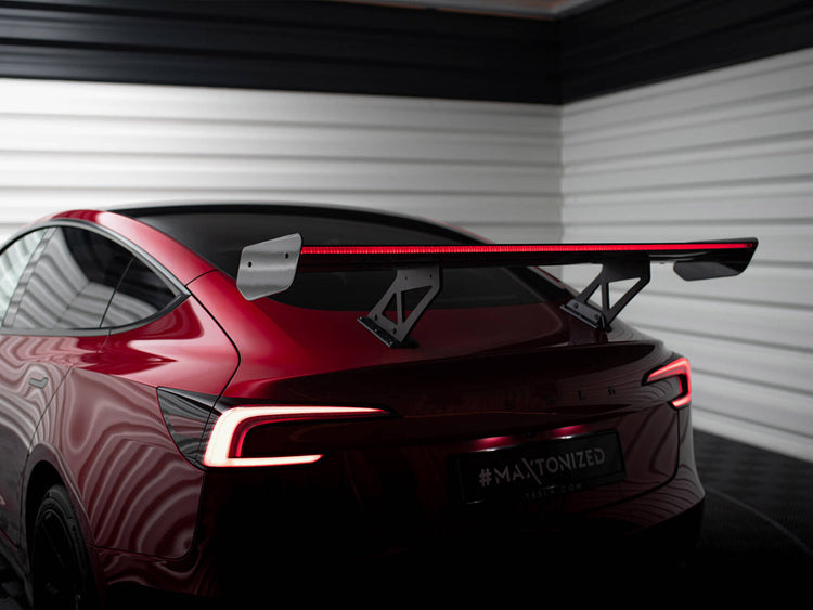 Carbon Spoiler + LED Tesla Model 3 - Wayside Performance 