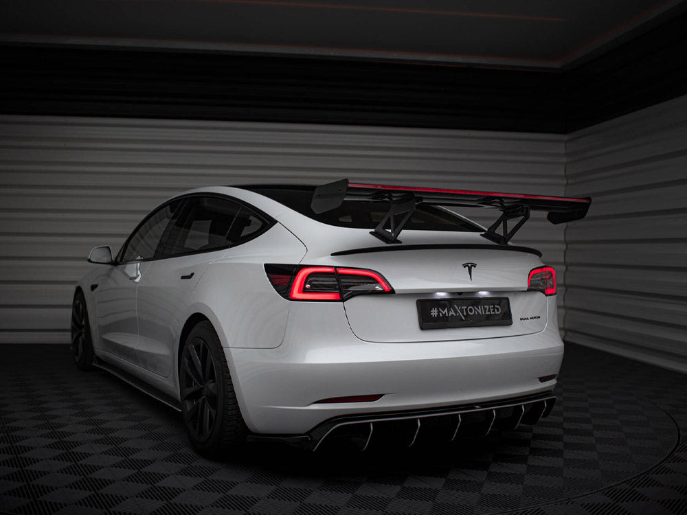Carbon Spoiler + LED Tesla Model 3 - Wayside Performance 