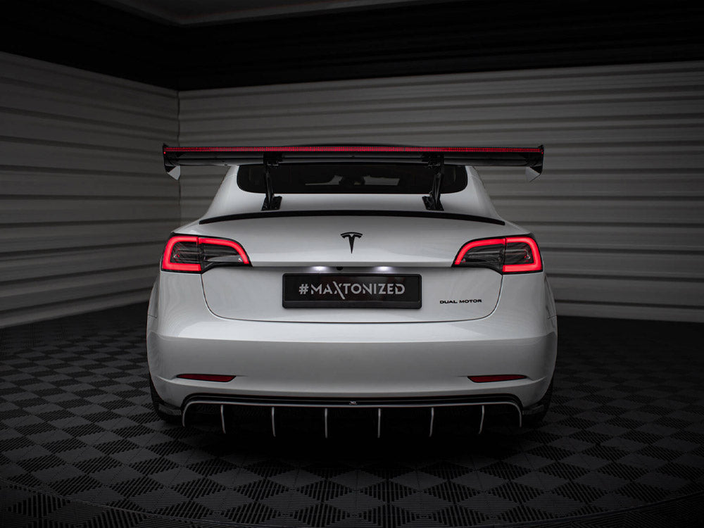 Carbon Spoiler + LED Tesla Model 3 - Wayside Performance 