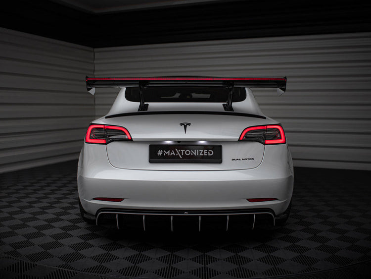 Carbon Spoiler + LED Tesla Model 3 - Wayside Performance 