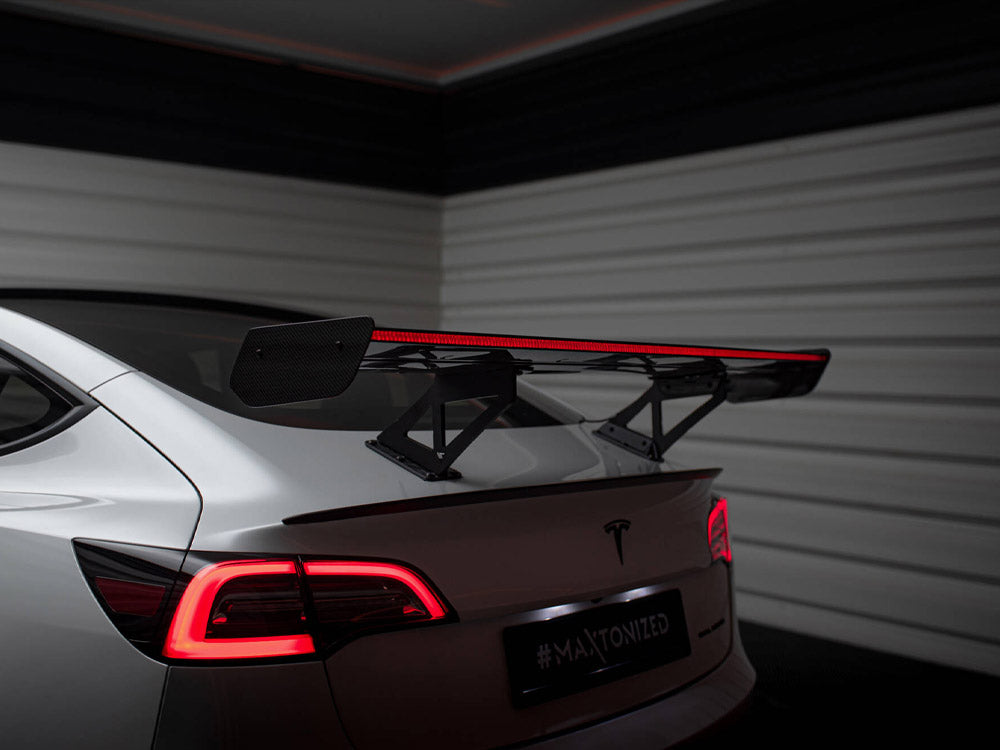 Carbon Spoiler + LED Tesla Model 3 - Wayside Performance 