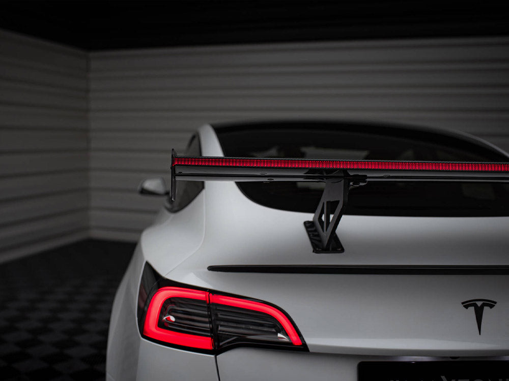 Carbon Spoiler + LED Tesla Model 3 - Wayside Performance 