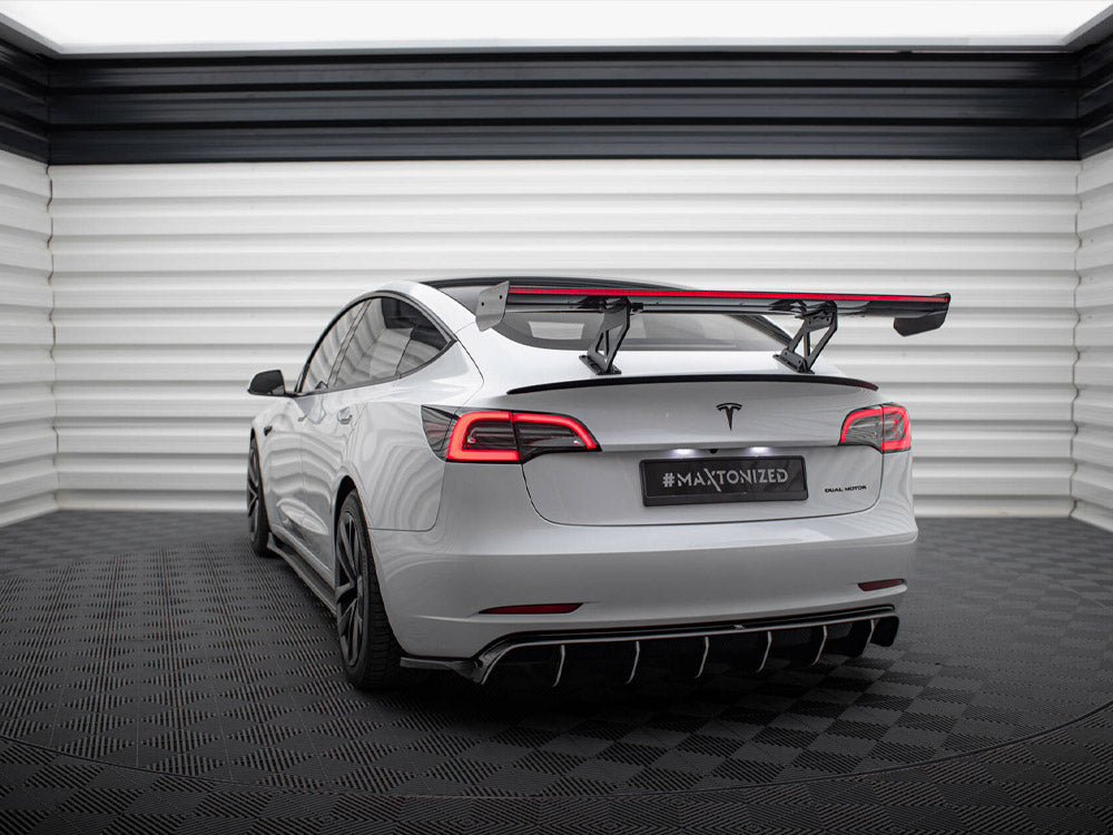 Carbon Spoiler + LED Tesla Model 3 - Wayside Performance 