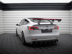 Carbon Spoiler + LED Tesla Model 3 - Wayside Performance 