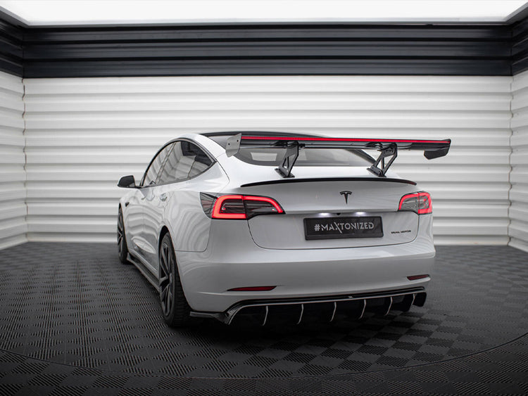 Carbon Spoiler + LED Tesla Model 3 - Wayside Performance 