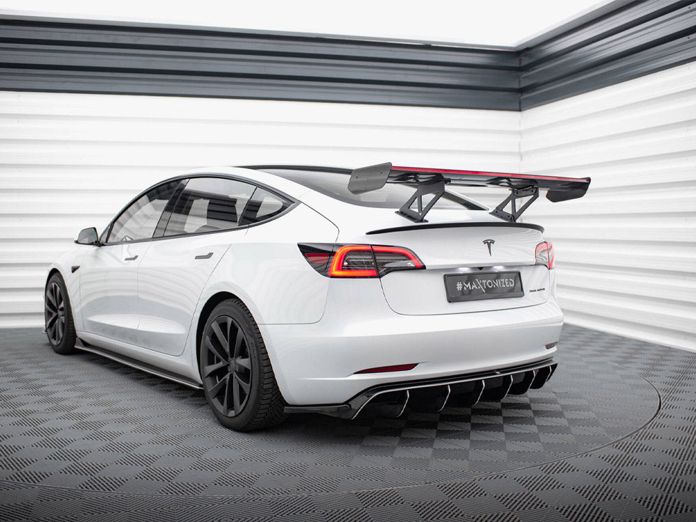 Carbon Spoiler + LED Tesla Model 3 - Wayside Performance 