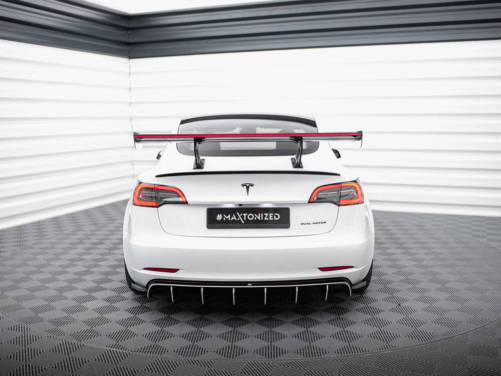 Carbon Spoiler + LED Tesla Model 3 - Wayside Performance 