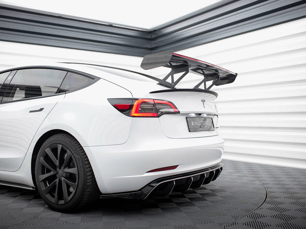 Carbon Spoiler + LED Tesla Model 3 - Wayside Performance 