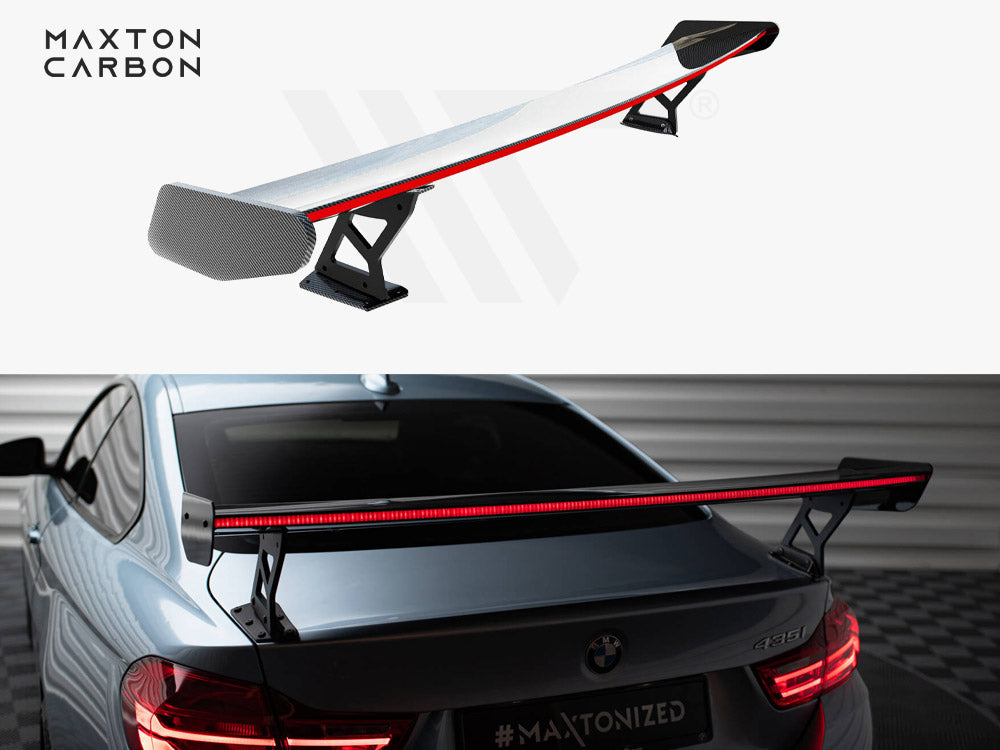 Maxton Design Carbon Spoiler With External Brackets Uprights + LED BMW 4 F32 / 4 F32 M-Pack Coupe - Wayside Performance 