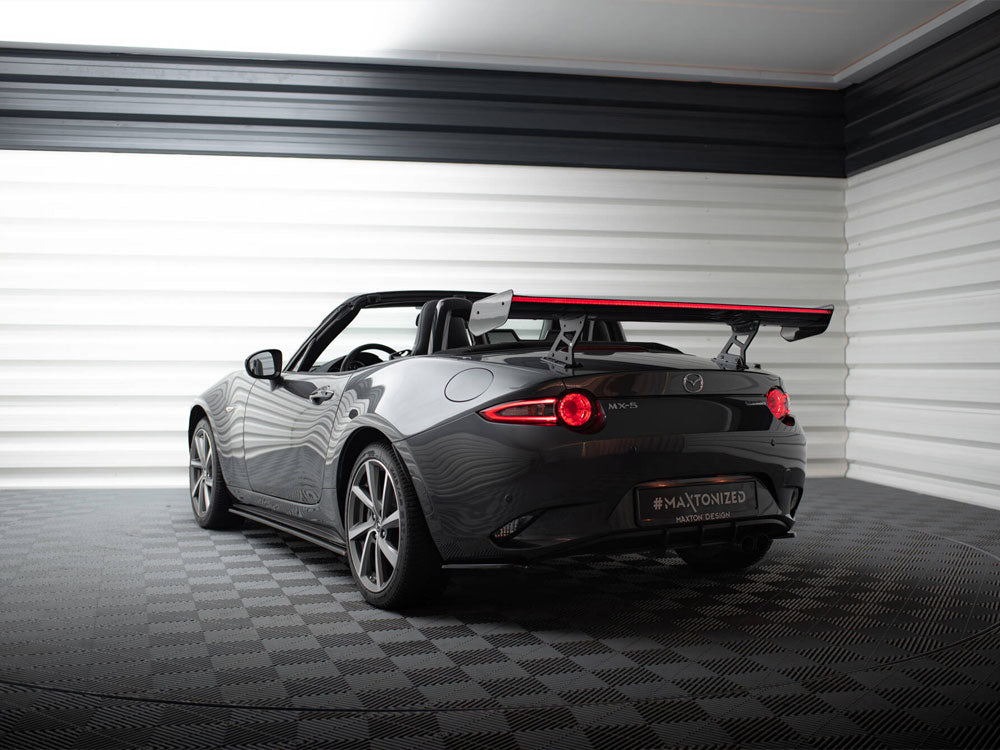 Carbon Spoiler With Internal Brackets Uprights + LED Mazda MX-5 ND (Mk4) - Wayside Performance 