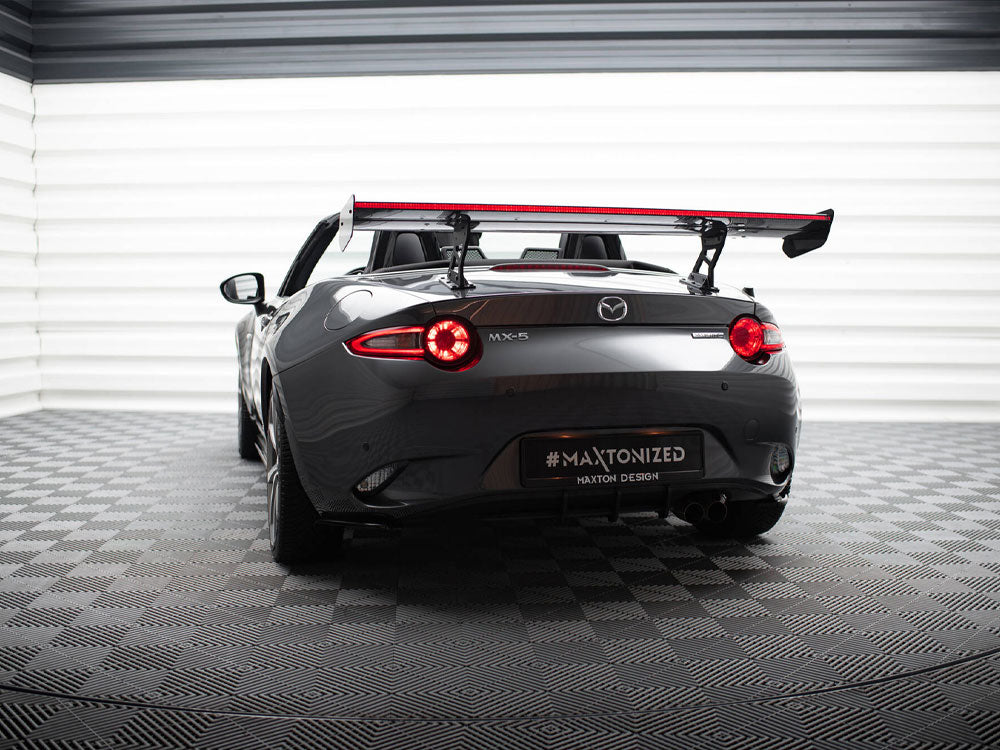 Carbon Spoiler With Internal Brackets Uprights + LED Mazda MX-5 ND (Mk4) - Wayside Performance 