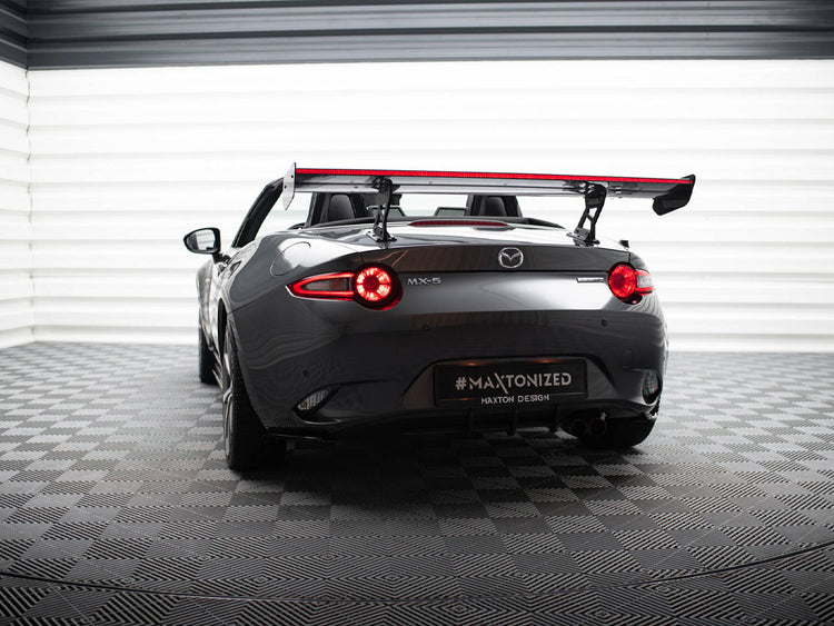 Carbon Spoiler With Internal Brackets Uprights + LED Mazda MX-5 ND (Mk4) - Wayside Performance 