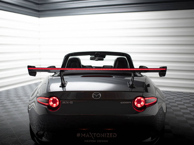 Carbon Spoiler With Internal Brackets Uprights + LED Mazda MX-5 ND (Mk4) - Wayside Performance 