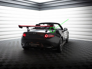 Carbon Spoiler With Internal Brackets Uprights + LED Mazda MX-5 ND (Mk4) - Wayside Performance 