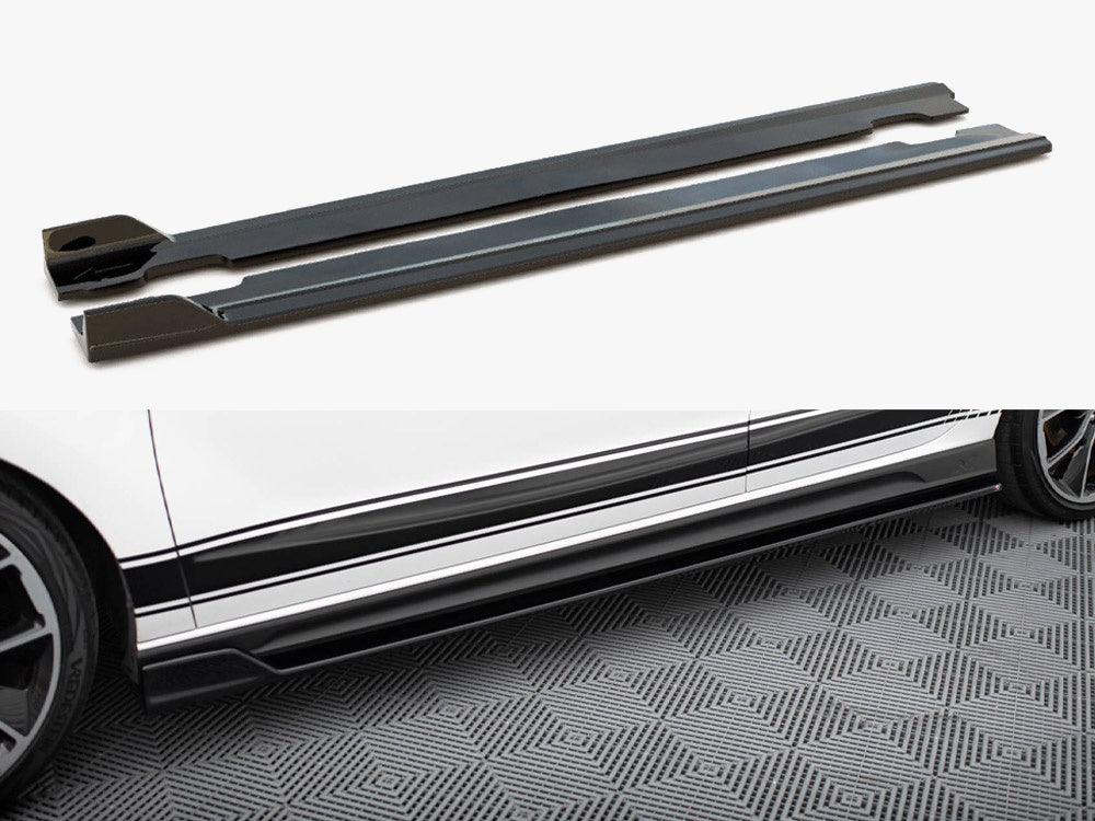Maxton Design V.5 side skirt diffusers for Hyundai I30 N/N-Line hatchback and fastback models, showcasing sleek aerodynamic design