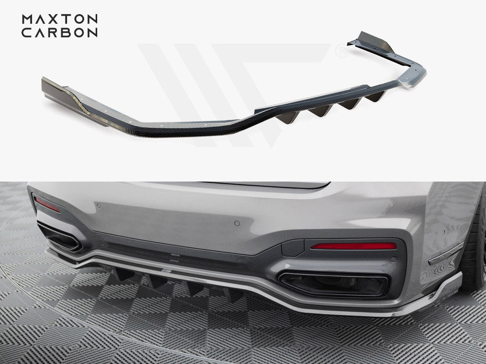Prepreg Carbon Fiber Rear Splitter BMW 7 M-Pack G11 / G12 Facelift - Wayside Performance 