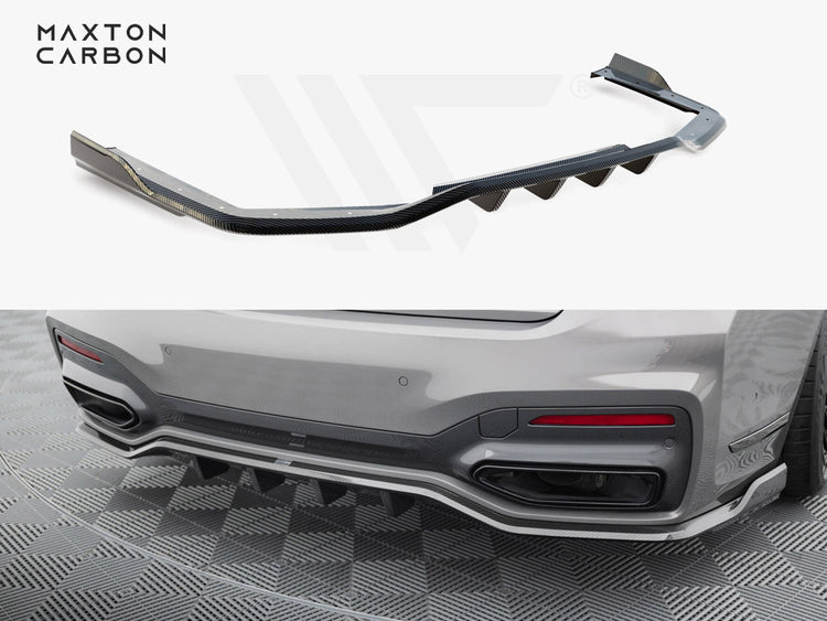 Prepreg Carbon Fiber Rear Splitter BMW 7 M-Pack G11 / G12 Facelift - Wayside Performance 